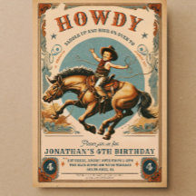 Vintag Cowboy Western Geburtstag