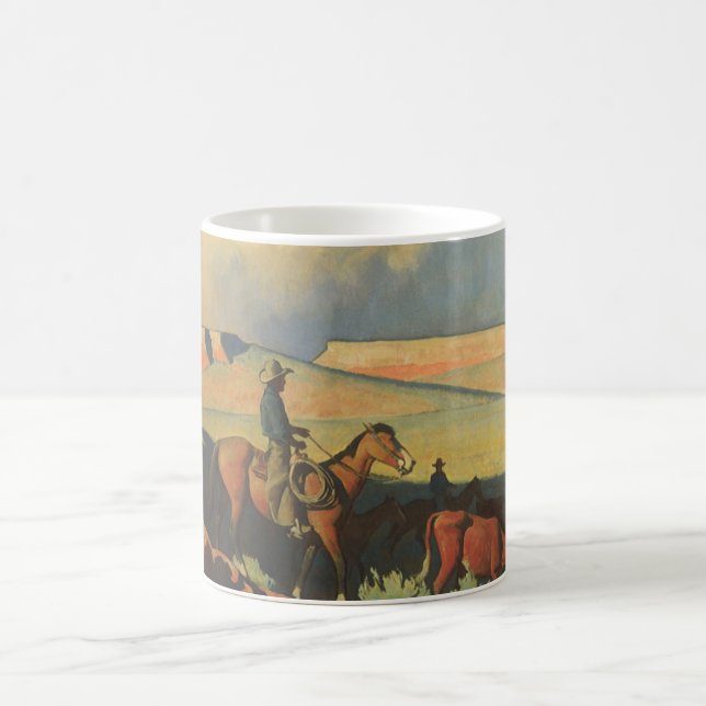 Vintag Cowboys, Open Range von Maynard Dixon Kaffeetasse (Mittel)