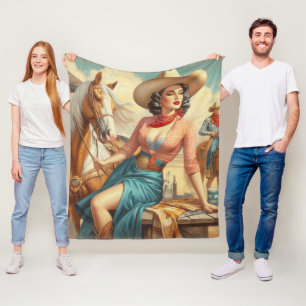 Vintag Cowgirl Fleecedecke
