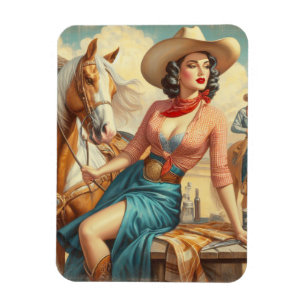 Vintag Cowgirl Magnet