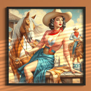 Vintag Cowgirl Poster