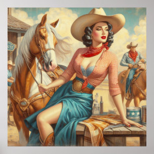 Vintag Cowgirl Poster