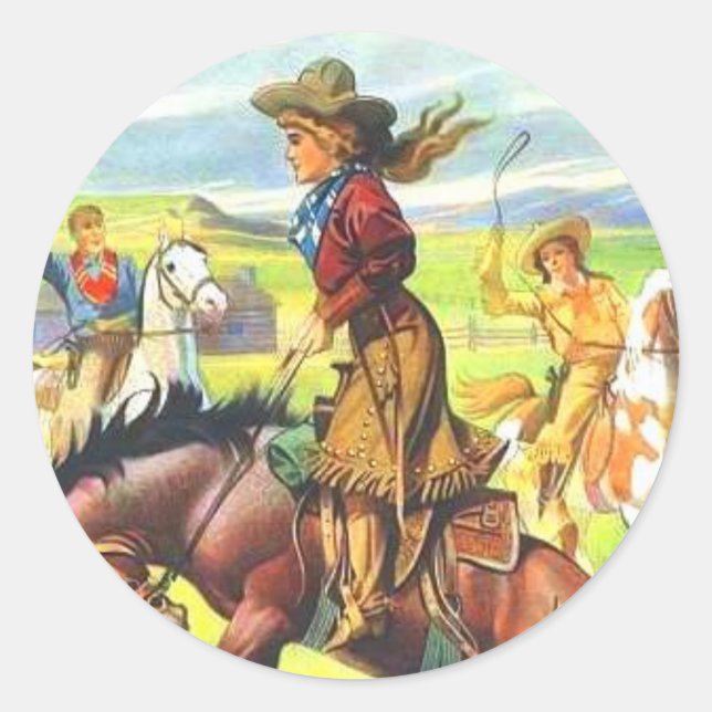 Vintag Cowgirl Stickers (Vorderseite)