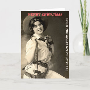 Vintag Cowgirl Texas Frohe Weihnachten