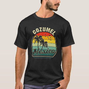 Vintag Cozumel Mexiko Sommerurlaub Sunset Palm T-Shirt