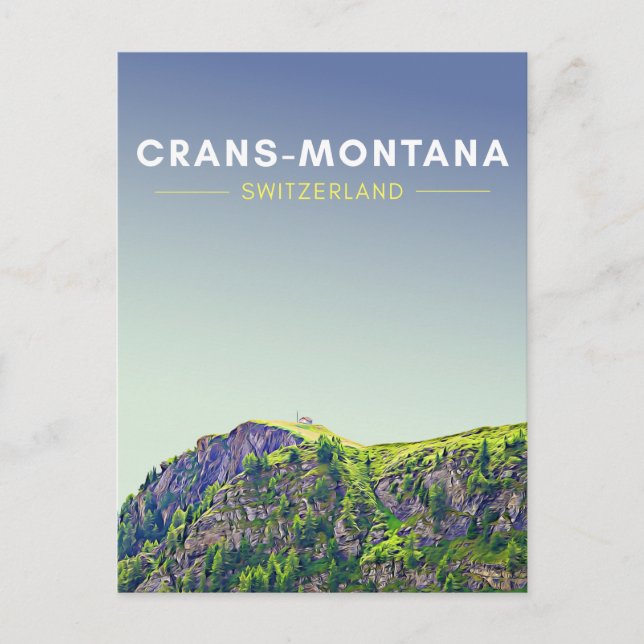 Vintag Crans-Montana Schweiz Reisen Postkarte (Vorderseite)