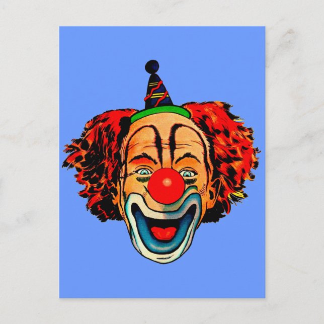 Vintag Crazy Clown Postkarte (Vorderseite)