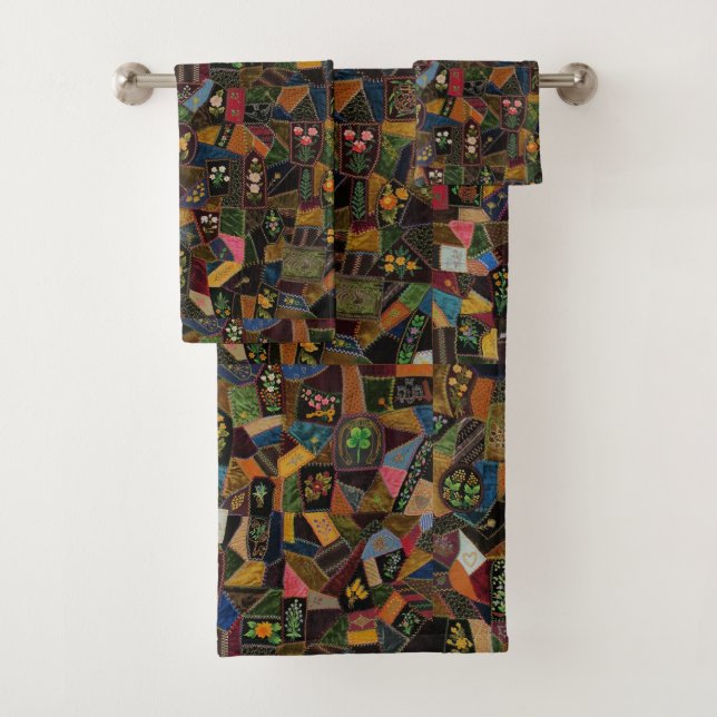 Vintag Crazy Quilt Badhandtuch Set (Insitu)