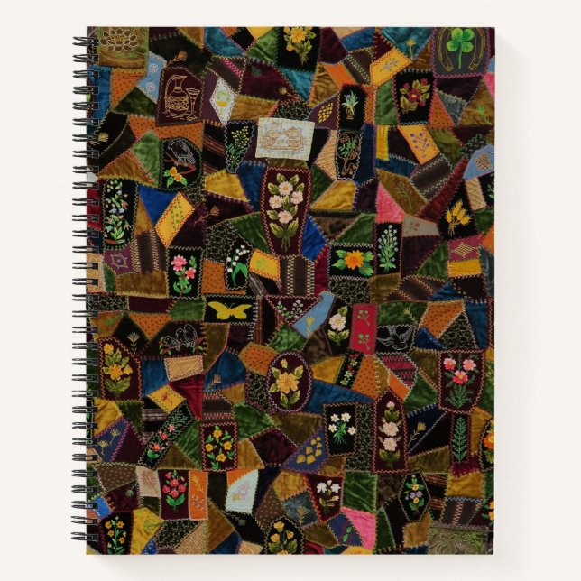 Vintag Crazy Quilt Notizbuch (Vorderseite)