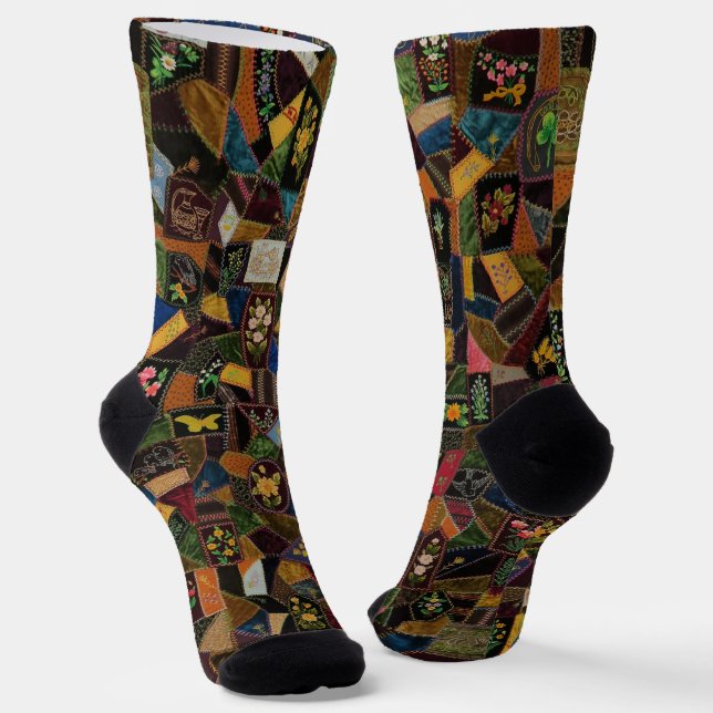 Vintag Crazy Quilt Socken (Gewinkelt)