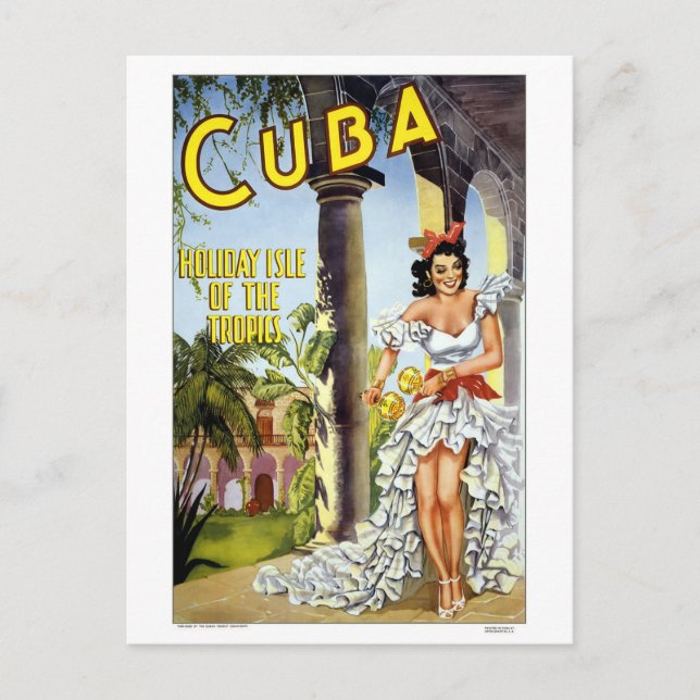 Vintag Cuba Dancer Travel Postkarte (Vorderseite)