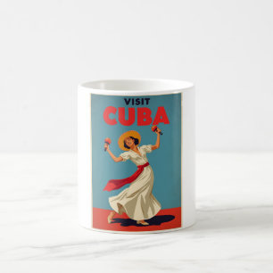 Vintag Cuba Travel Retro Cuban Dancer und Maracas Kaffeetasse