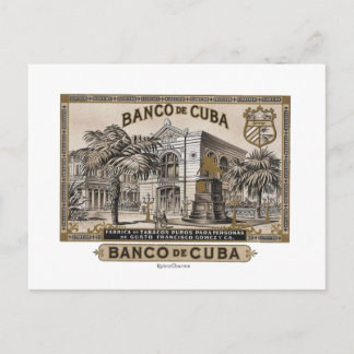 Vintag Cubano Banco de Cuba de Cuba Postkarte