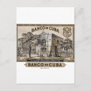 Vintag Cubano Banco de Cuba de Cuba Postkarte