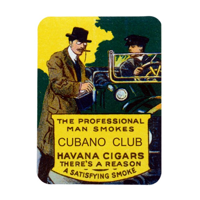 Vintag Cubano Club Cigars Magnet (Vertikal)