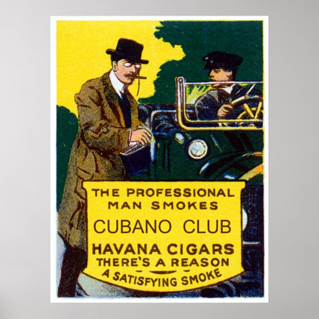 Vintag Cubano Club Cigars Poster (Vorne)