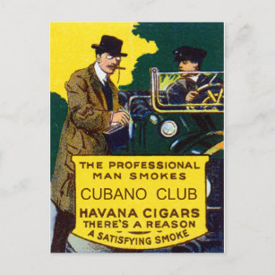 Vintag Cubano Club Cigars Postkarte