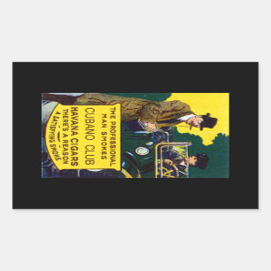 Vintag Cubano Club Cigars Rechteckiger Aufkleber