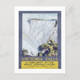 Vintag Cunard Line Victoria Falls Travel Pos Postkarte