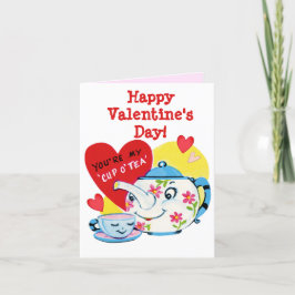 Vintag Cup 'O Tea Valentine's Day Card Feiertagskarte