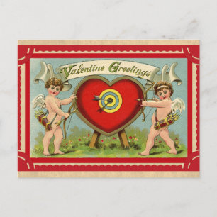 Vintag Cupid Cherub Valentinstag Grüße Postkarte