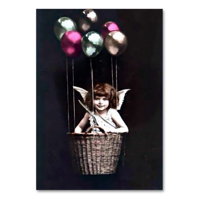 Vintag Cupid Tischnummer (Vorderseite)