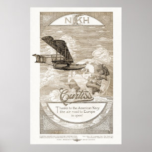 Vintag Curtiss Airplane Ad von 1919 Poster