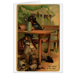 Vintag - Dackel-trinkende Freunde,