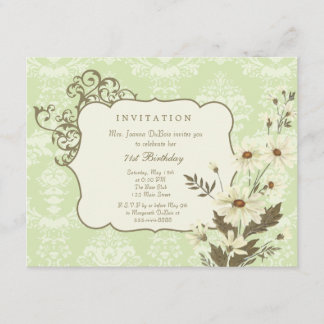 Vintag Daisies 70.-79. Elegante Geburtstagsparty Einladung