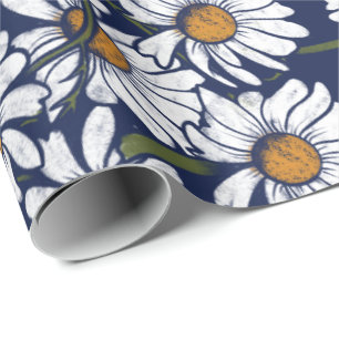 Vintag Daisies Daisy Garden Pattern Gardener Geschenkpapier