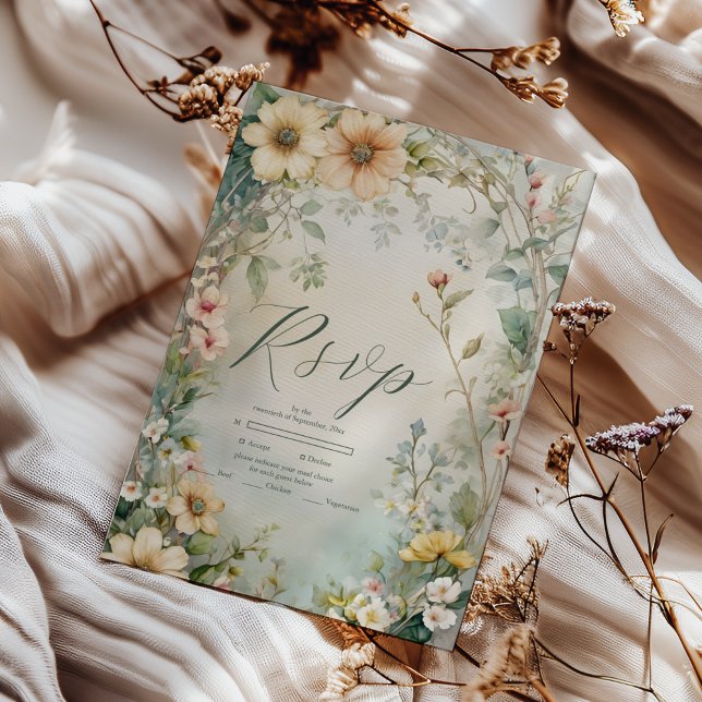 Vintag Daisy Art Nouveau Mucha Wedding RSVP Karte (Von Creator hochgeladen)