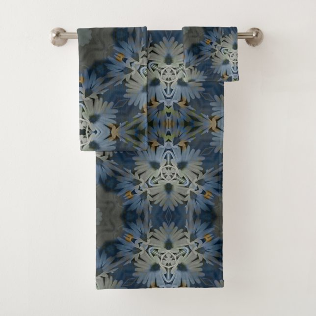 Vintag Daisy Blue Floral Badhandtuch Set (Insitu)