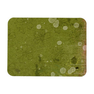 Vintag Daisy Floral Green Wallpaper Magnet