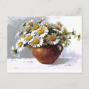 Vintag Daisy Vase Postkarte