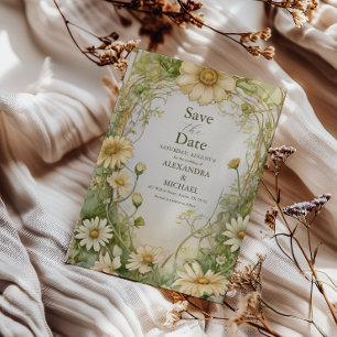 Vintag Daisy Wedding Art Nouveau Save The Date