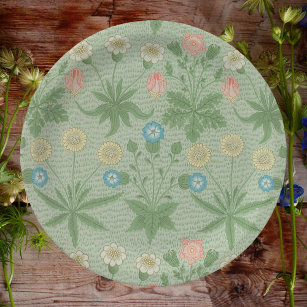 Vintag Daisy - William Morris Floral Pattern Pappteller