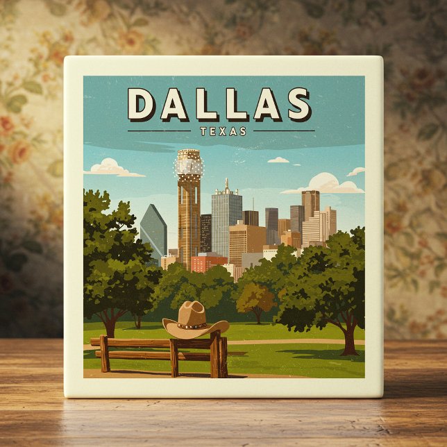 Vintag Dallas Texas Fliese (Von Creator hochgeladen)
