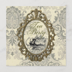 Vintag Damask Brautparty Tee Party Einladung