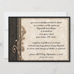 Vintag Damask Elegant Goth Wedding Einladung