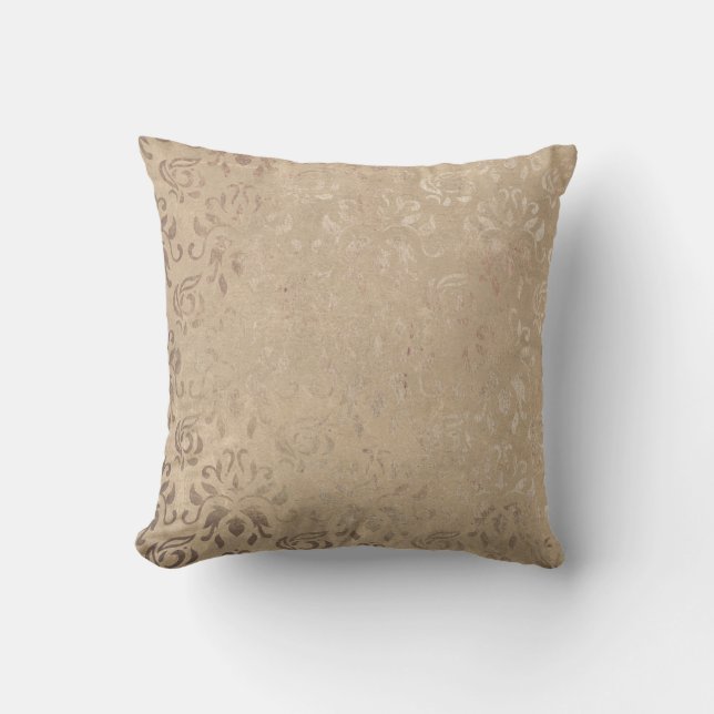 Vintag Damask Gemustert Kissen (Vorderseite)