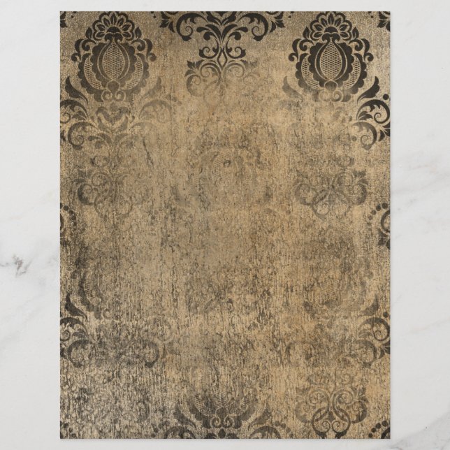 Vintag Damask grungy Scrapbook Paper (Vorderseite)