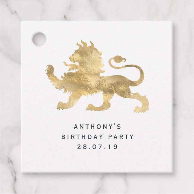 Vintag Damask Heraldic Lion Geschenkanhänger (Vorderseite)
