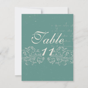 Vintag Damask Hochzeit-Tischnummern Einladung