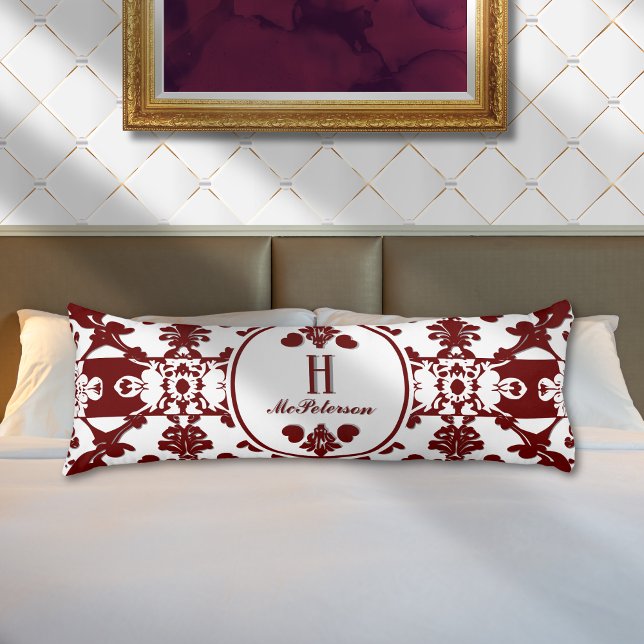 Vintag Damask Monogramm Seitenschläferkissen (Von Creator hochgeladen)