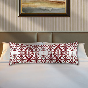 Vintag Damask Monogramm Seitenschläferkissen