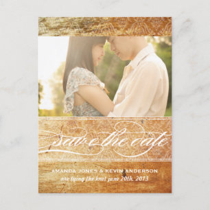 Vintag Damask Save the Date Ankündigungspostkarte