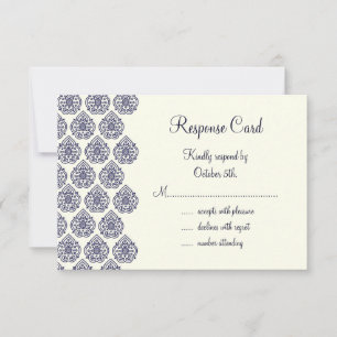 Vintag Damask UAWG (blau) RSVP Karte