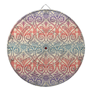 Vintag Damask Wallpaper - blau violett Dartscheibe
