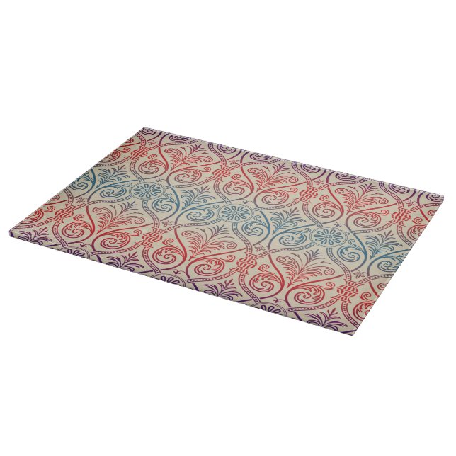 Vintag Damask Wallpaper - blau violett Schneidebrett (Ecke)