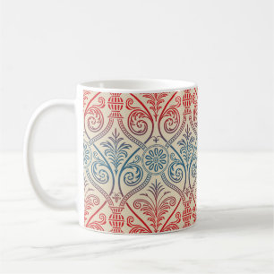 Vintag Damask Wallpaper - blau violett Tasse